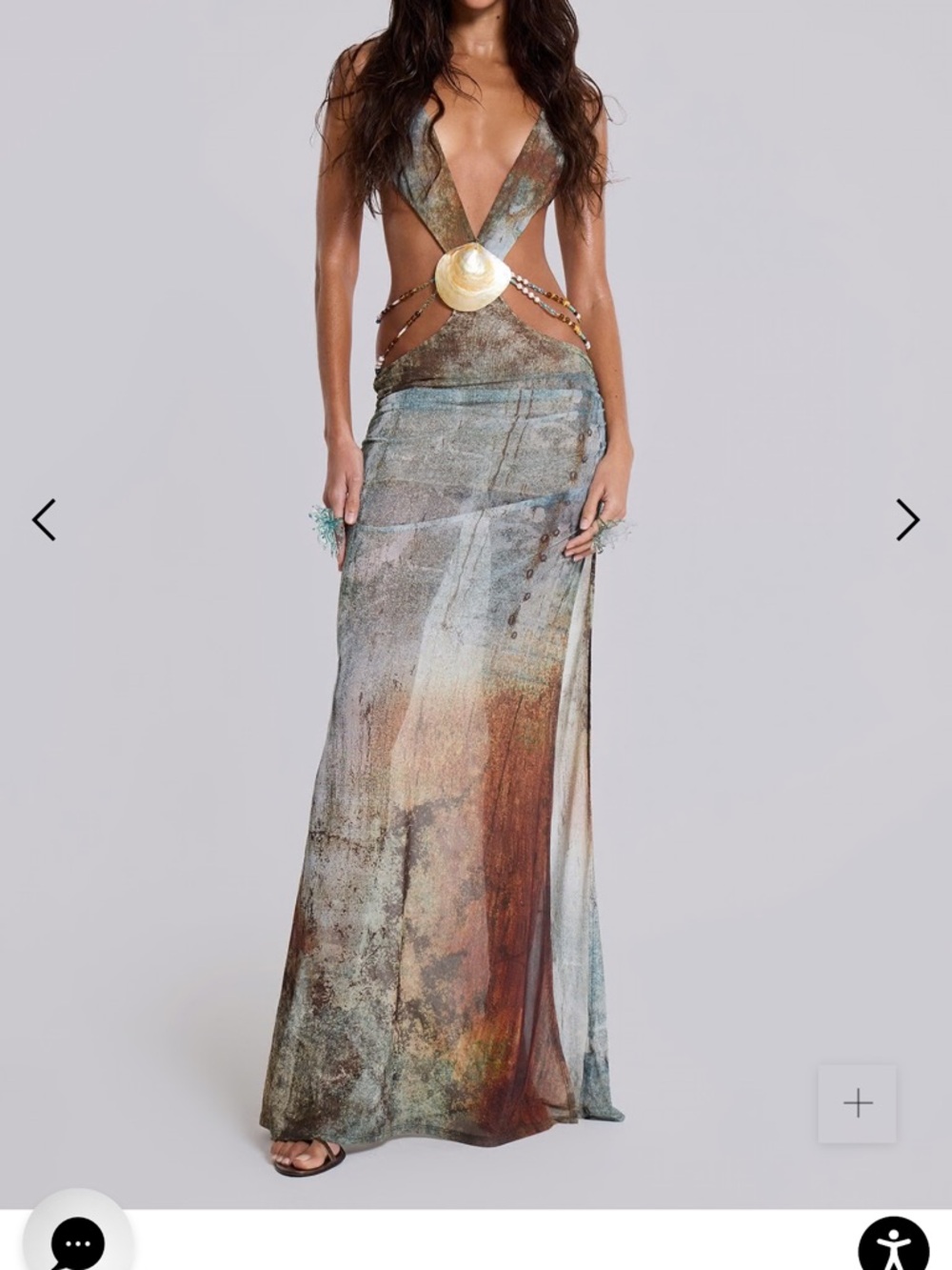 Jaded London Blue and Brown Printed Maxi Skirt
